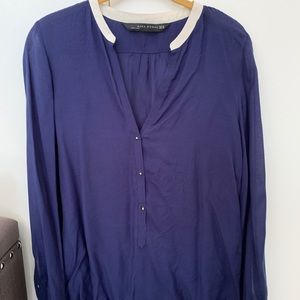 Zara blouse with gold round buttons